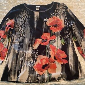 Vibrant Floral Women's Blouses (2) Jess & Jane size Large